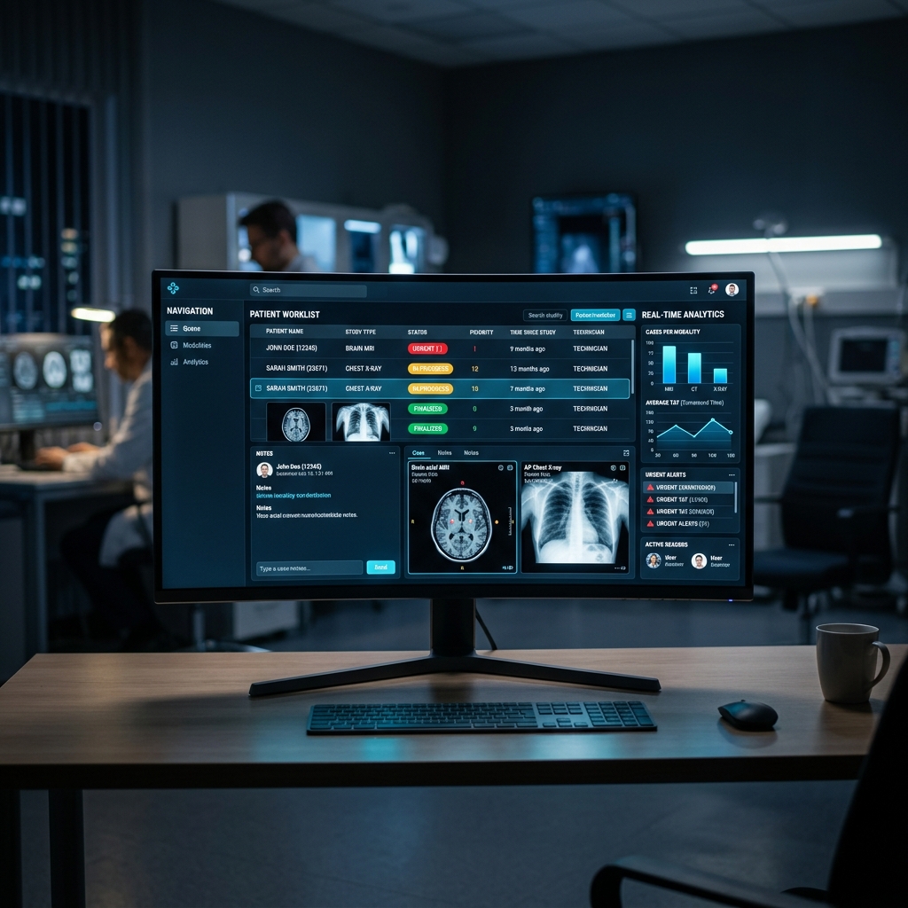 Modern Radiology Workflow Dashboard